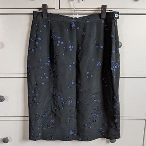 Vintage 90s Embroidered Midi Skirt size 12